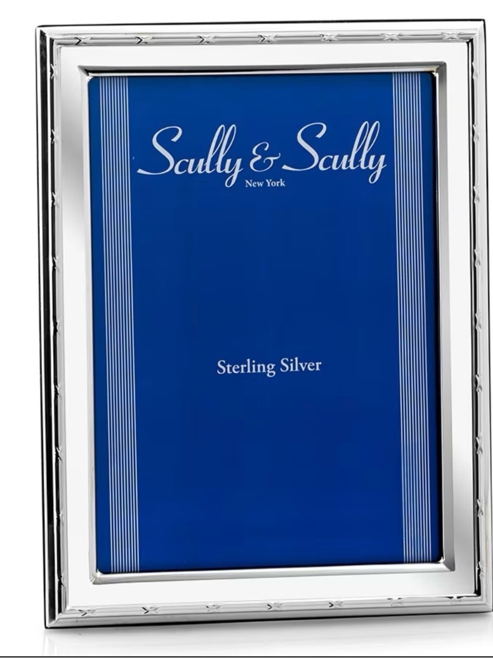 Scully & Scully 5x7 Picture Frame in Sterling Silver Ribbon and Reed